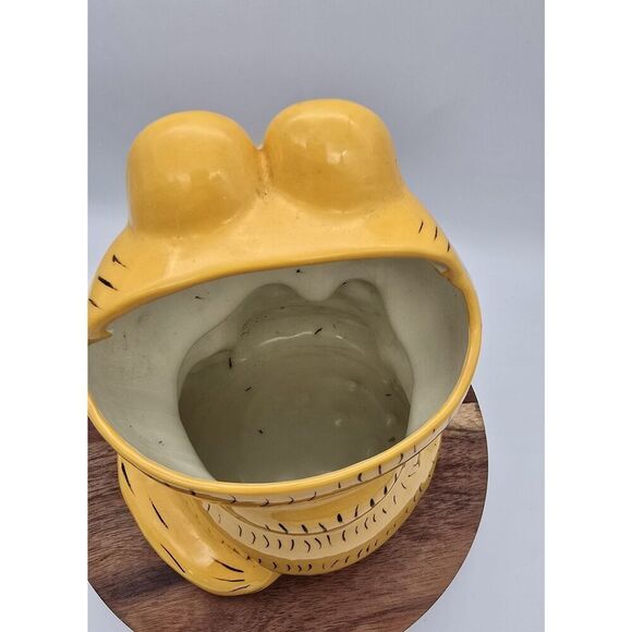 VTG Garfield Hand Painted Ceramic Cookie Jar / Planter ( Personalized Grant ) - Picture 7 of 12